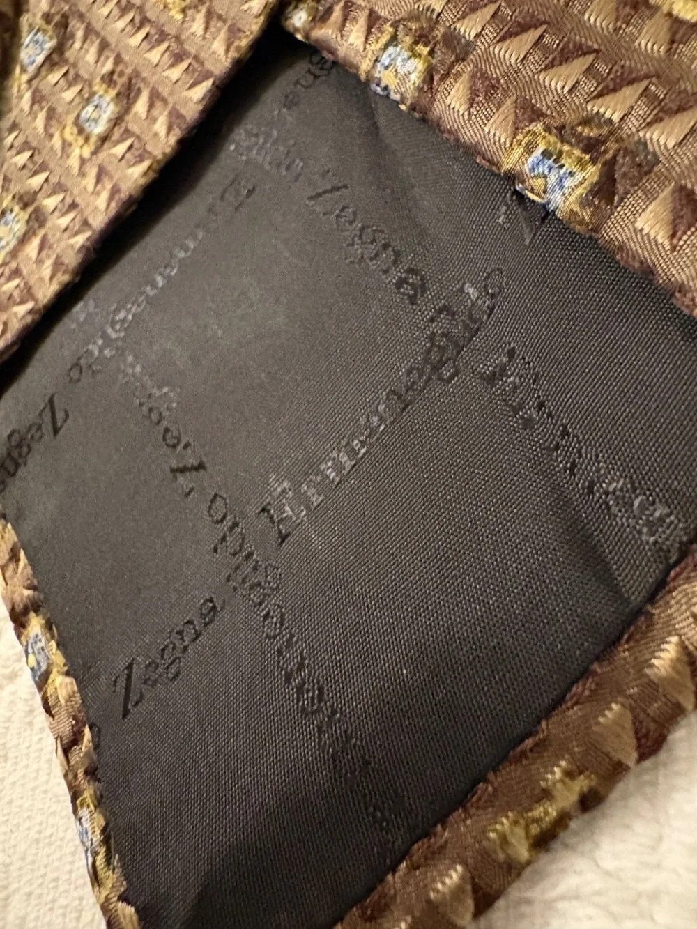 Vintage Ermenegildo Zegna Silk Geometric Necktie